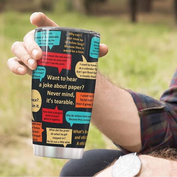 NIB “Dad Jokes” 20 Ounce Hot & Cold 20 Ounce Beverage Tumbler - Picture 3 of 6